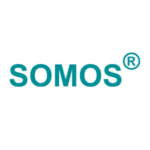 Logotyp med turkos text "SOMOS®".
