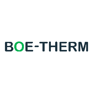 Logotyp Boe-Therm i svart och grönt.