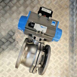 DN100 Kulventil grå med blå detaljer